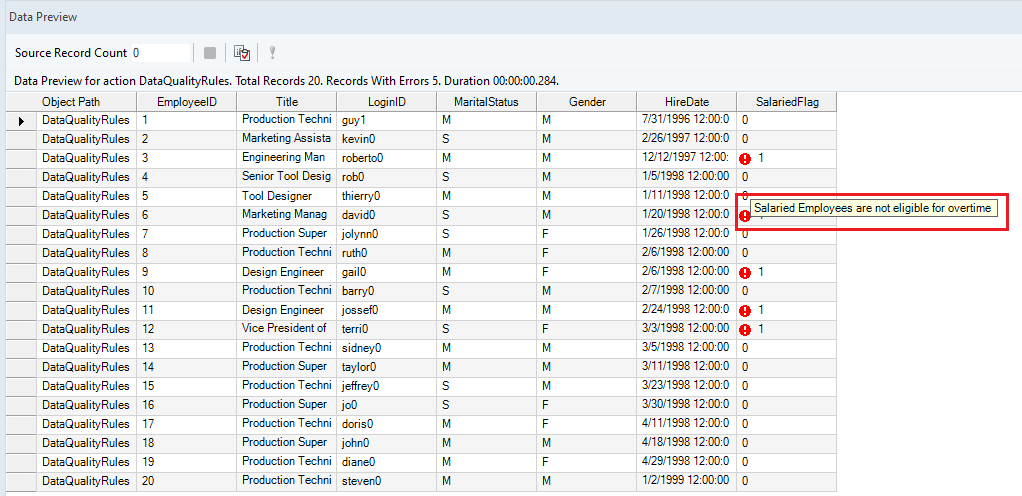 Data quality in Astera