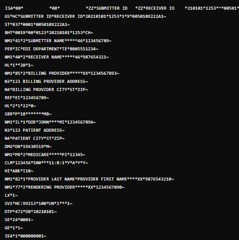 EDI 837 Sample