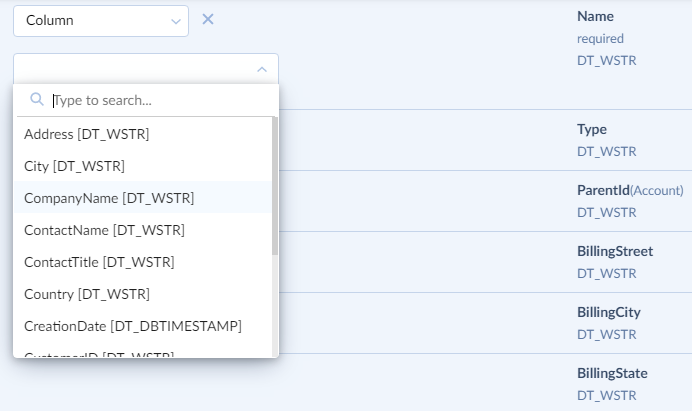 Column mapping in Skyvia