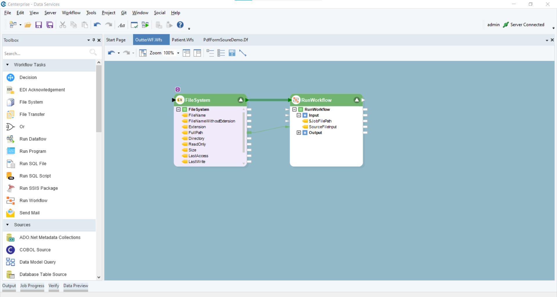 outer workflow