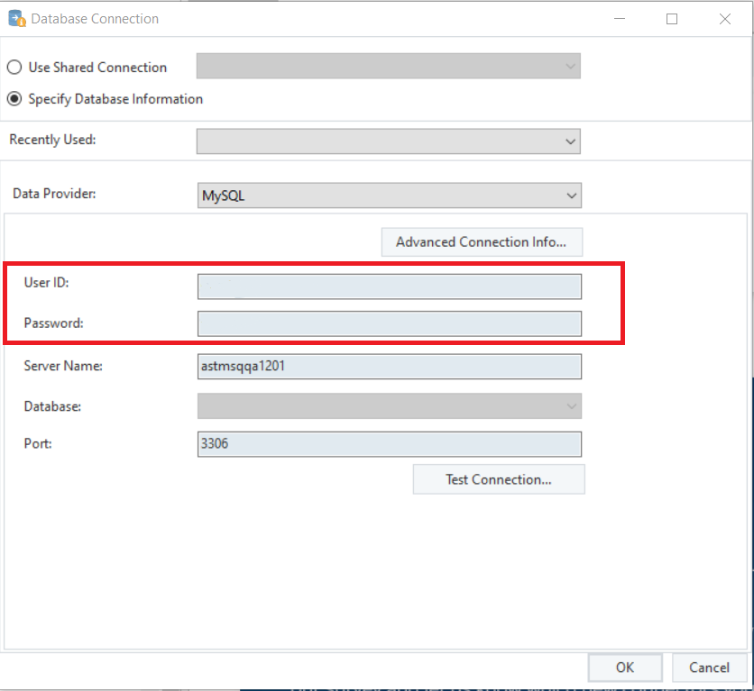 Setting up a connection with a MySQL instance in Astera.