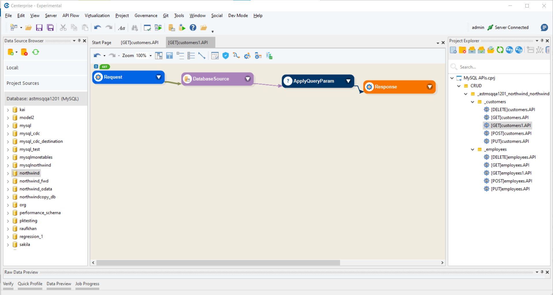 CRUD API flows in Astera